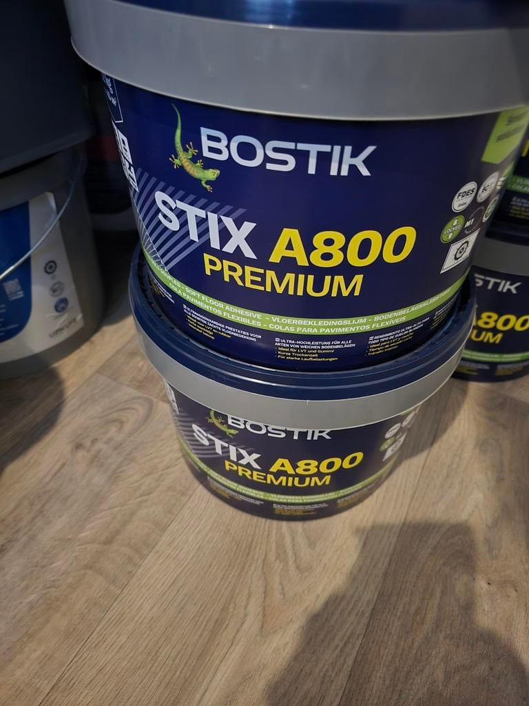 Bostik Stix A800 Premium Vloerlijm - 12 kg 5x, Ophalen, Nieuw, 75 m² of meer