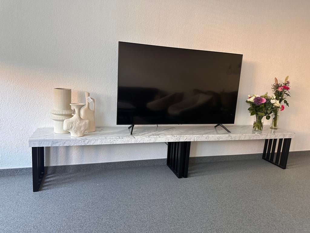 Tv meubel bestaande uit 2 stuks echt marmer, Ophalen, Overige materialen, Zo goed als nieuw, 150 tot 200 cm