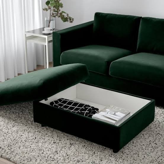 Orginele IKEA hoes voor VIMLE bank en poef - Donkergroen, Overige maten, 75 tot 100 cm, Ophalen of Verzenden, Zo goed als nieuw