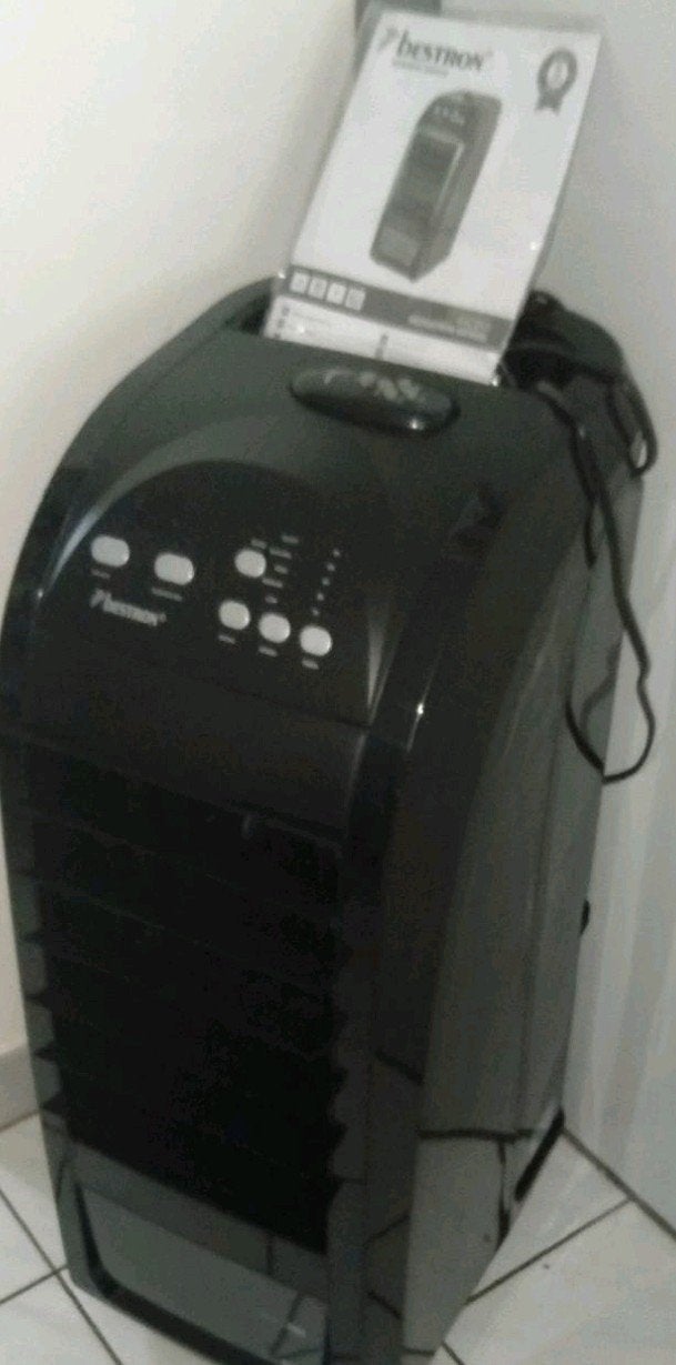 Bestron Aircooler met Waterreservoir - Zwart, Ophalen, Minder dan 60 m³, Ventileren, 3 snelheden of meer