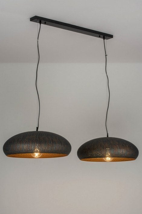 Rietveld Licht 2-lichts hanglamp 73063 – 127 cm, Ophalen, E27 (groot), Zo goed als nieuw, Metaal