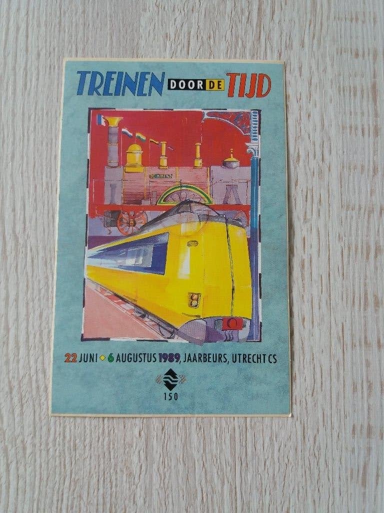 sticker TREINEN door de TIJD jaarbeurs 1989 NS, Ophalen of Verzenden, Zo goed als nieuw, Bedrijf of Vereniging