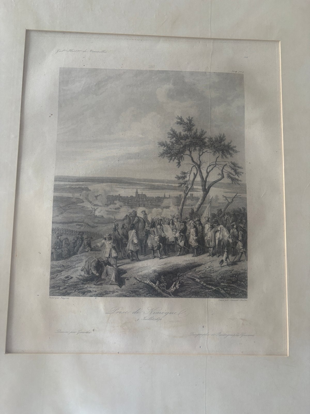 Antieke Gravure: Beleg van Namen (Prise de Namur), Met tekst, Militair, Ophalen of Verzenden, Gravure
