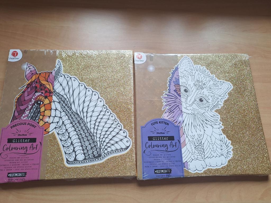 Glitter Kleurplaten: Katje & Paard - Knutselplezier, Ophalen of Verzenden