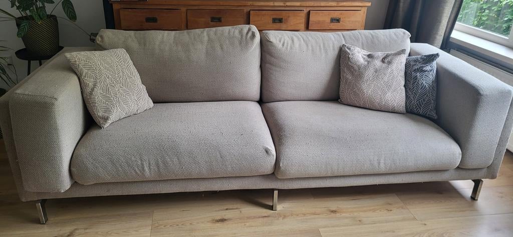 Gratis af te halen 3-zits bank, licht beige, Ophalen, Gebruikt, Driepersoons, 75 tot 100 cm