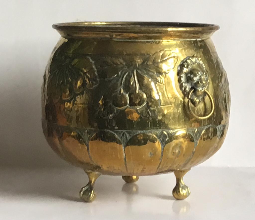 Antieke messing bloempot 19e eeuw Holland, Antiek en Kunst, Curiosa en Brocante, Ophalen