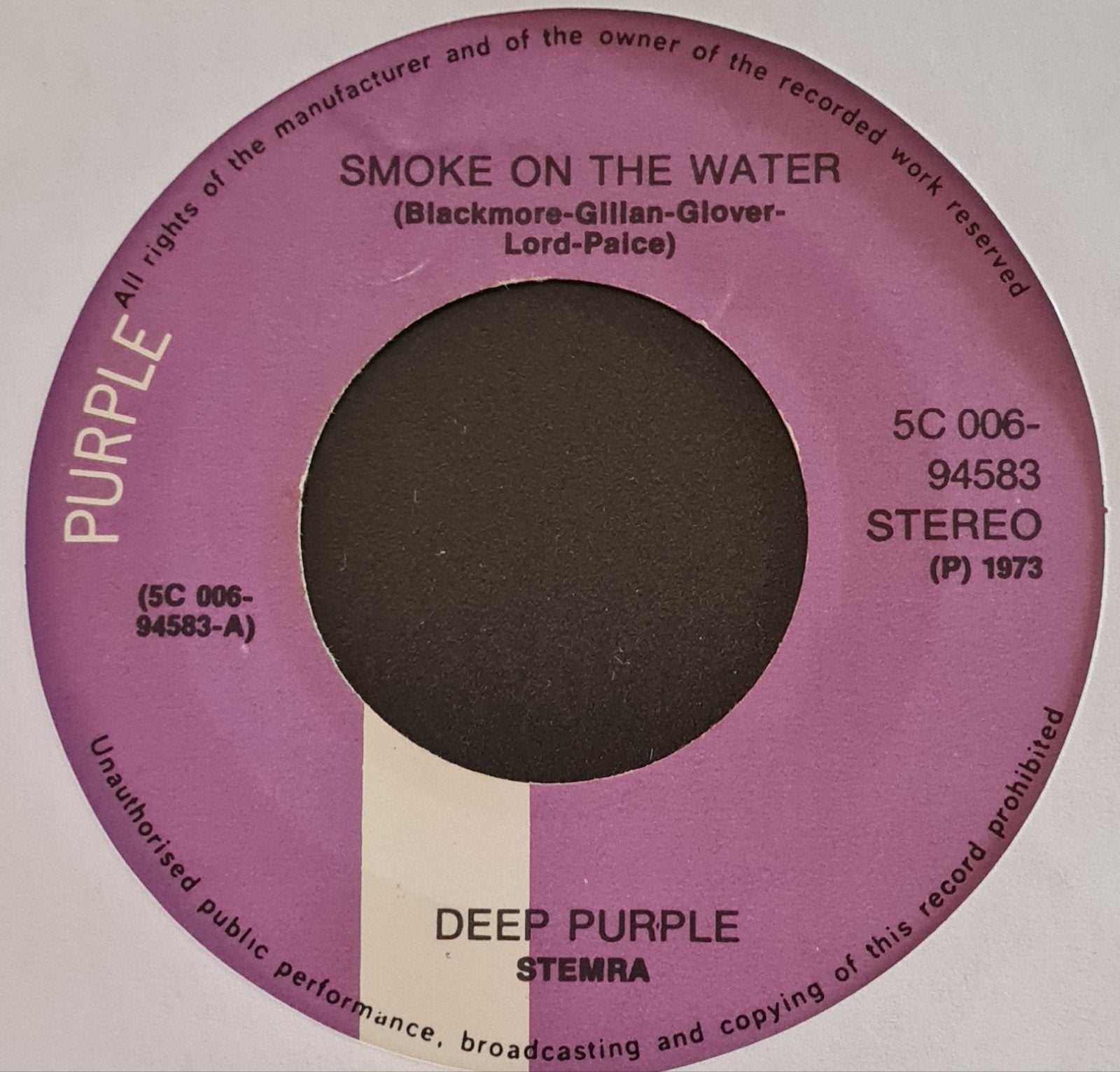 DEEP PURPLE  - SMOKE ON THE WATER, Ophalen of Verzenden, Gebruikt