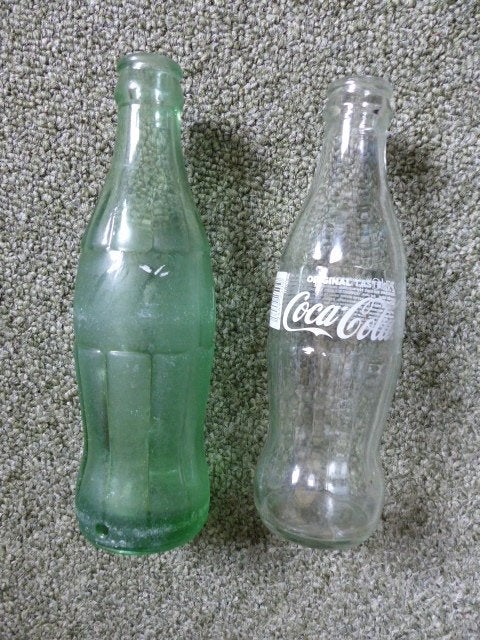 coca cola flesje flessen glazen, Ophalen of Verzenden, Gebruikt, Gebruiksvoorwerp