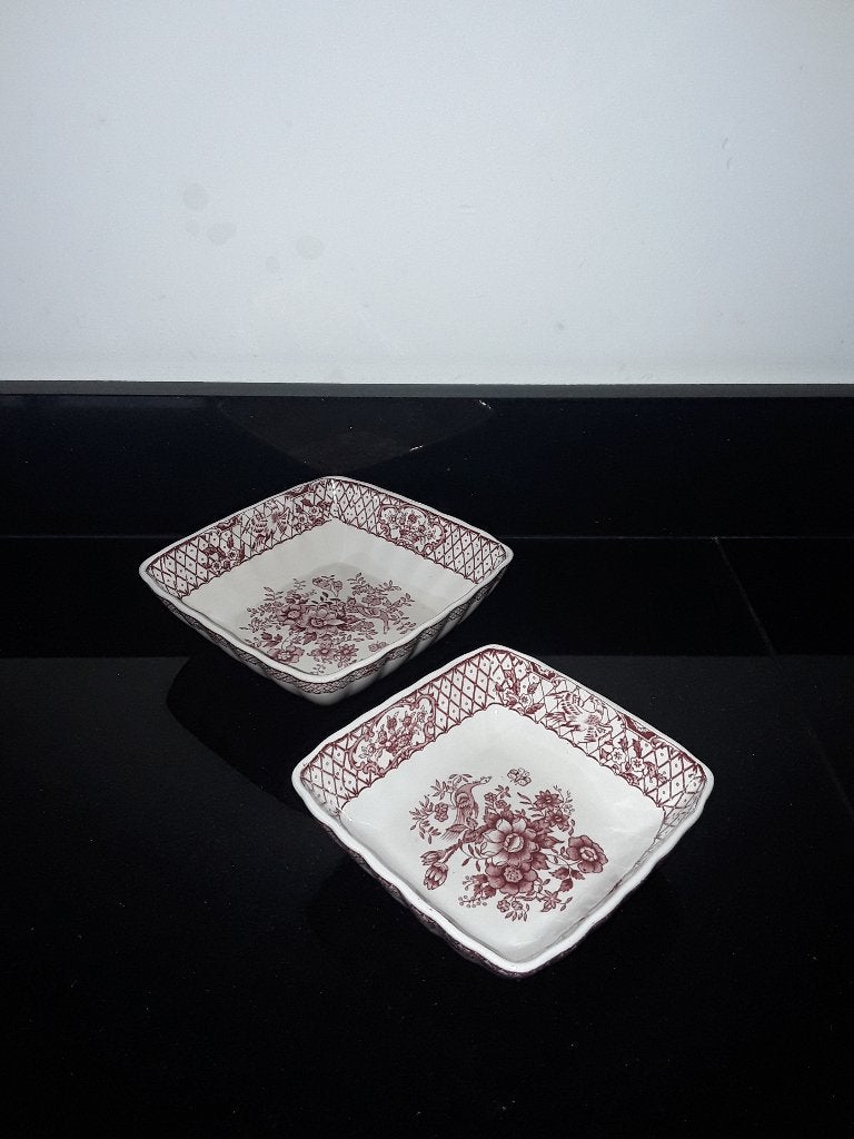 2 Mason,s stratford pink vierkante serveerschalen, Overige merken, Verzenden, Overige stijlen, Aardewerk