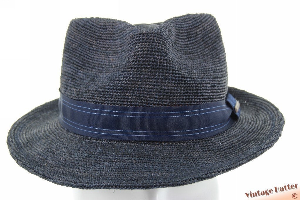 zomer gleufhoed Stetson Fedora Raffie Crochet grijsblauw 56, Hoed, Stetson-europe.com, Nieuw, Ophalen of Verzenden