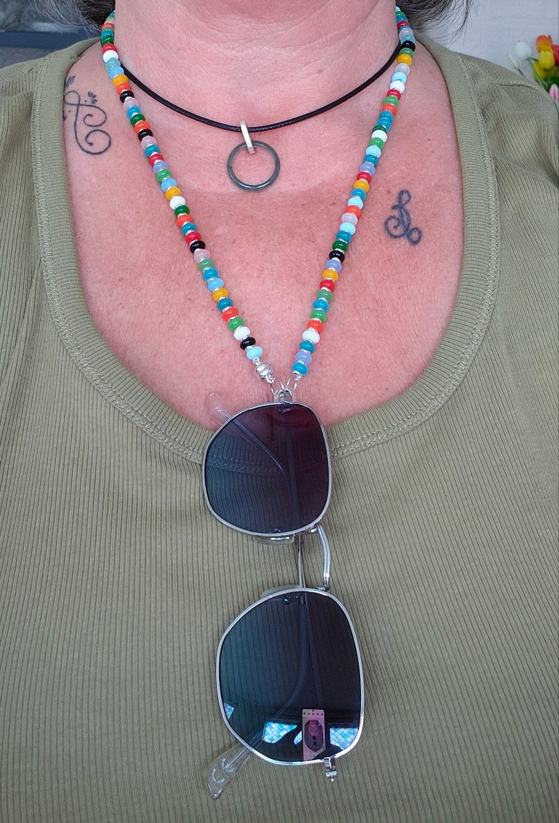 Kralenketting voor bril - vaste prijs €7,50, Ophalen of Verzenden, Nieuw, Overige kleuren, Overige materialen
