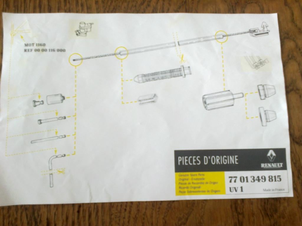 gaskabel reparatie set orgineel renault, Ophalen of Verzenden