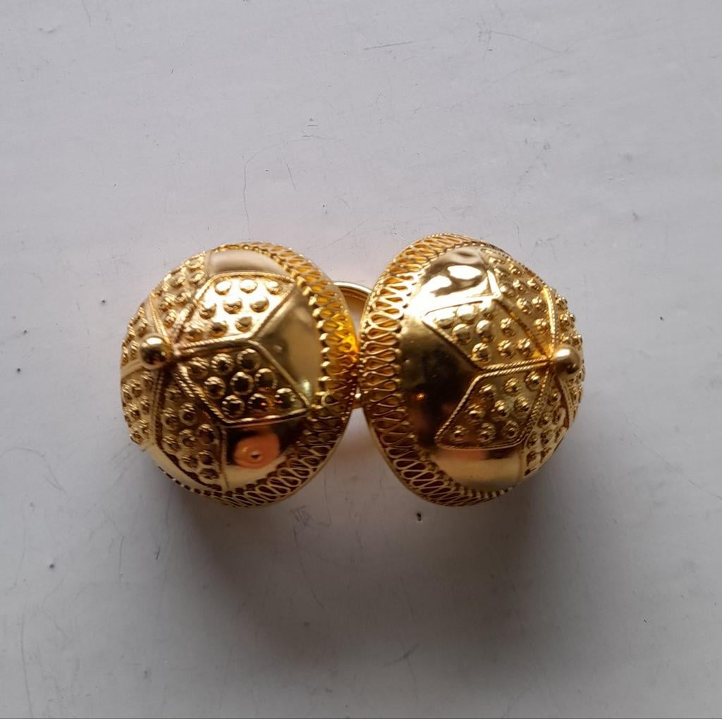 Antieke Gouden Keelknopen / Halsknoop voor Klederdracht, Ophalen of Verzenden