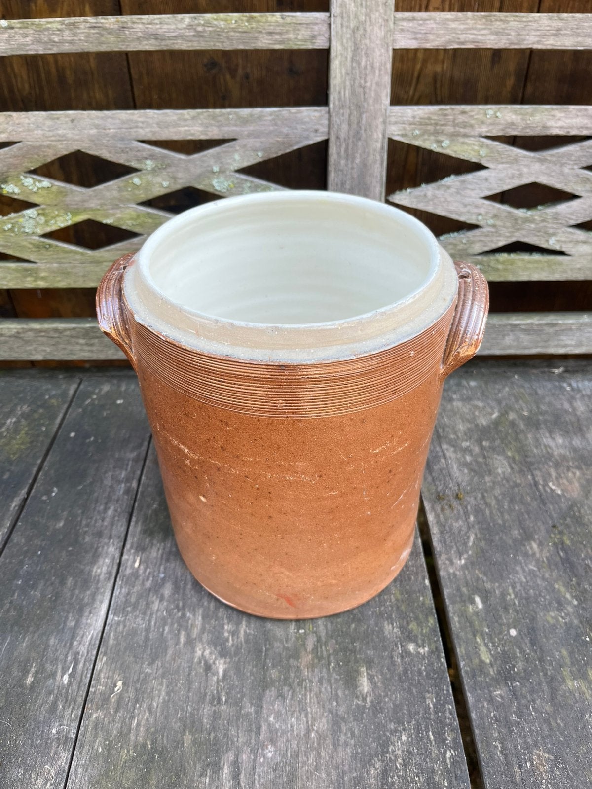 Brocante aardewerk pot, Rond, Ophalen of Verzenden, Zo goed als nieuw, Aardewerk