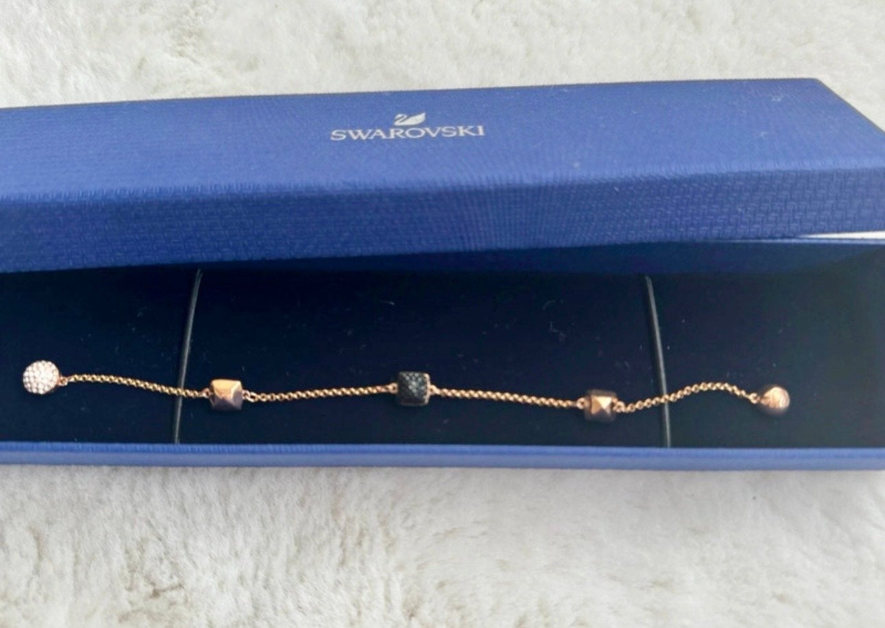 Swarovski armband met kristallen en roségoudkleurige afwerki, Met kristal, Overige materialen, Overige kleuren, Ophalen of Verzenden