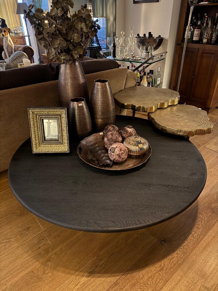 NIEUWE PTMD SALONTAFEL XELLE Black Edition rond 125 cm tafel, Ophalen, Hout, Zwart, Pietseweg 13A Oud Gastel