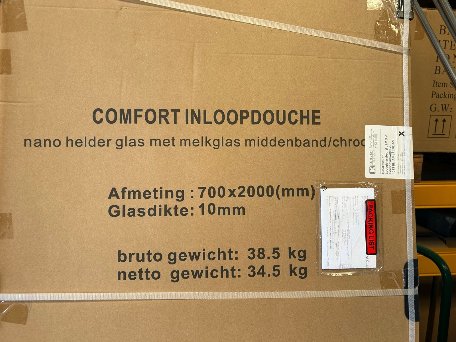 Wiesbaden Comfort Inloopdouche 70x200cm 10mm Nano Glas, Ophalen, Nieuw, Chroom, Douche