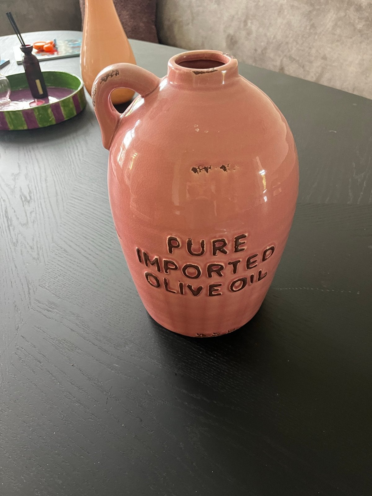 Decoratieve kruik 'Pure Imported Olive Oil', Ophalen of Verzenden