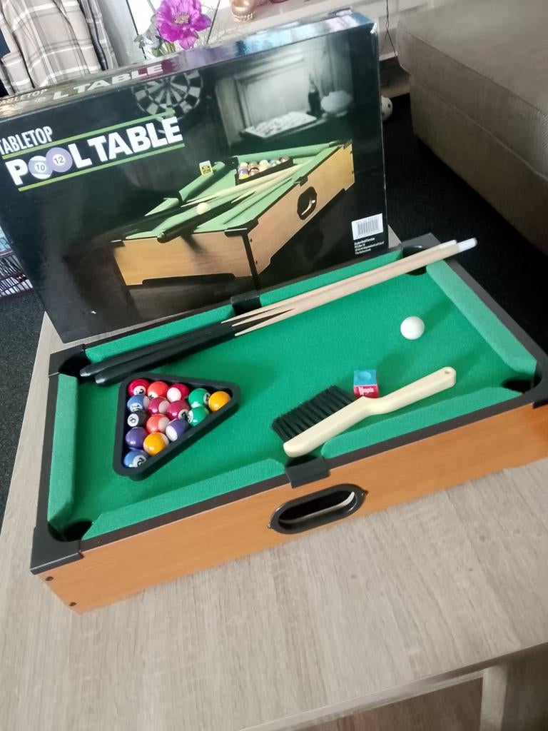 Mini Pooltafel Spel - Compact Tafelmodel Poolbiljart, Sport en Fitness, Biljarten en Poolen, Ophalen of Verzenden