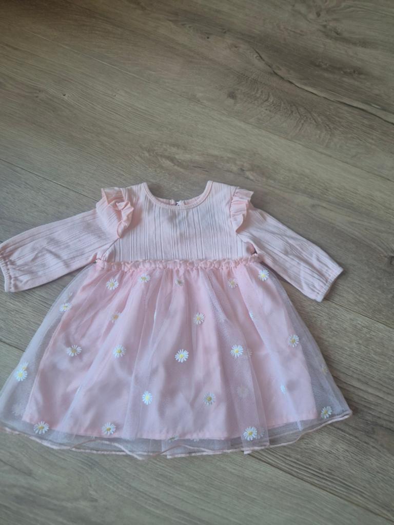 Roze prinsessen jurk met bloemetjes - Primark maat 68, Kinderen en Baby's, Babykleding | Maat 68, Meisje, Jurkje of Rokje, Ophalen of Verzenden