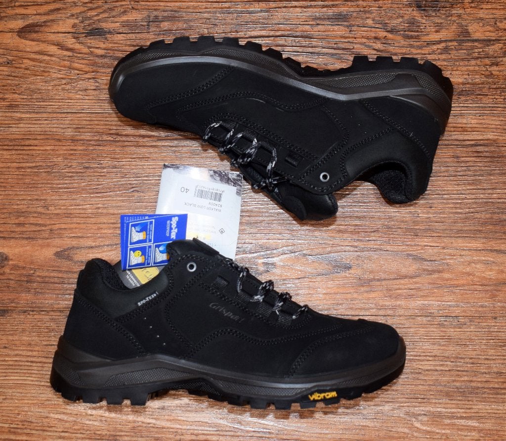 Grisport - leren wandelschoen Walker low black - maat 40, Zwart, Nieuw, Grisport, Wandelschoenen