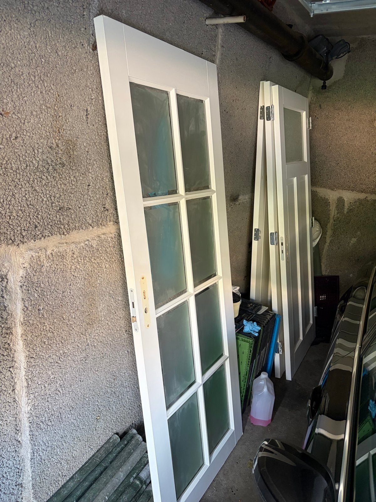 Witte binnendeuren met glaspanelen, Doe-het-zelf en Verbouw, Ophalen, Gebruikt, 80 tot 100 cm, Binnendeur