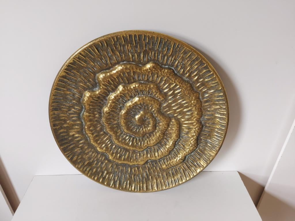 PTMD collection goudkleurige metalen schaal 39 cm Pot enMand, Overige materialen, Schaal, Rond, Ophalen of Verzenden