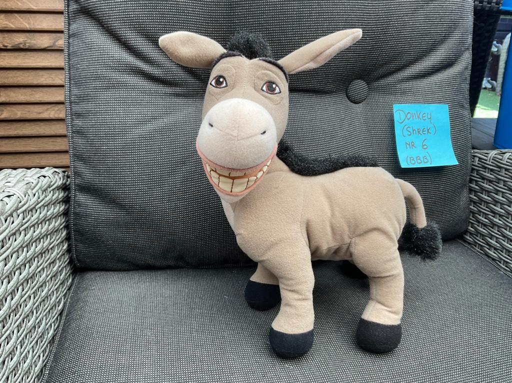 Nieuwe zgan Donkey knuffel Shrek 2 Dreamworks 30cm, Ophalen, Overige figuren, Nieuw, Beeldje of Figuurtje