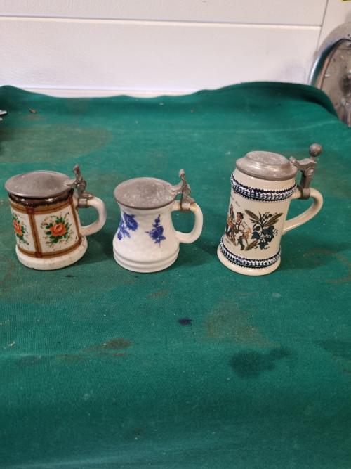 mini bierpullen met tinnen deksel vintage, Verzamelen, Ophalen of Verzenden, 'T Olde Gre-j, Info@toldegrej.nl, Endepoelstraat 20f Didam
