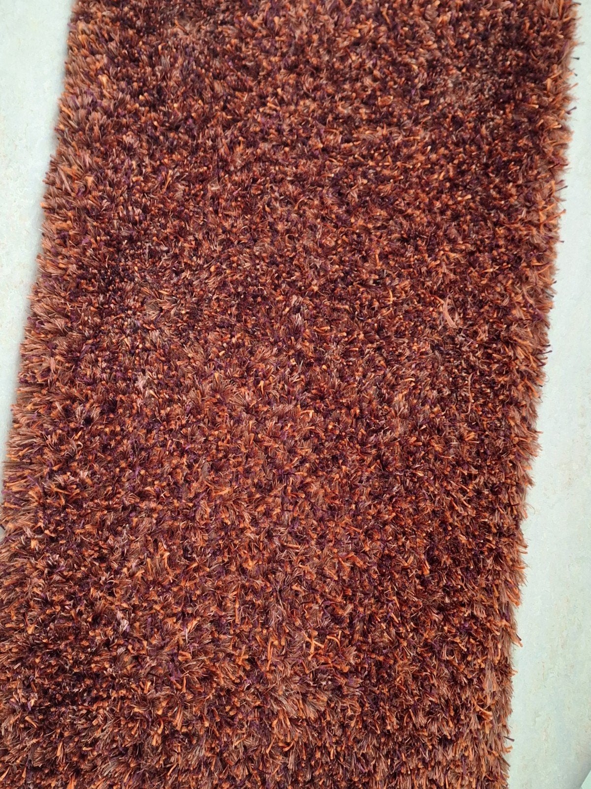 Bruin/oranje vloerkleed, Ophalen, Gebruikt, 100 tot 150 cm, Bruin