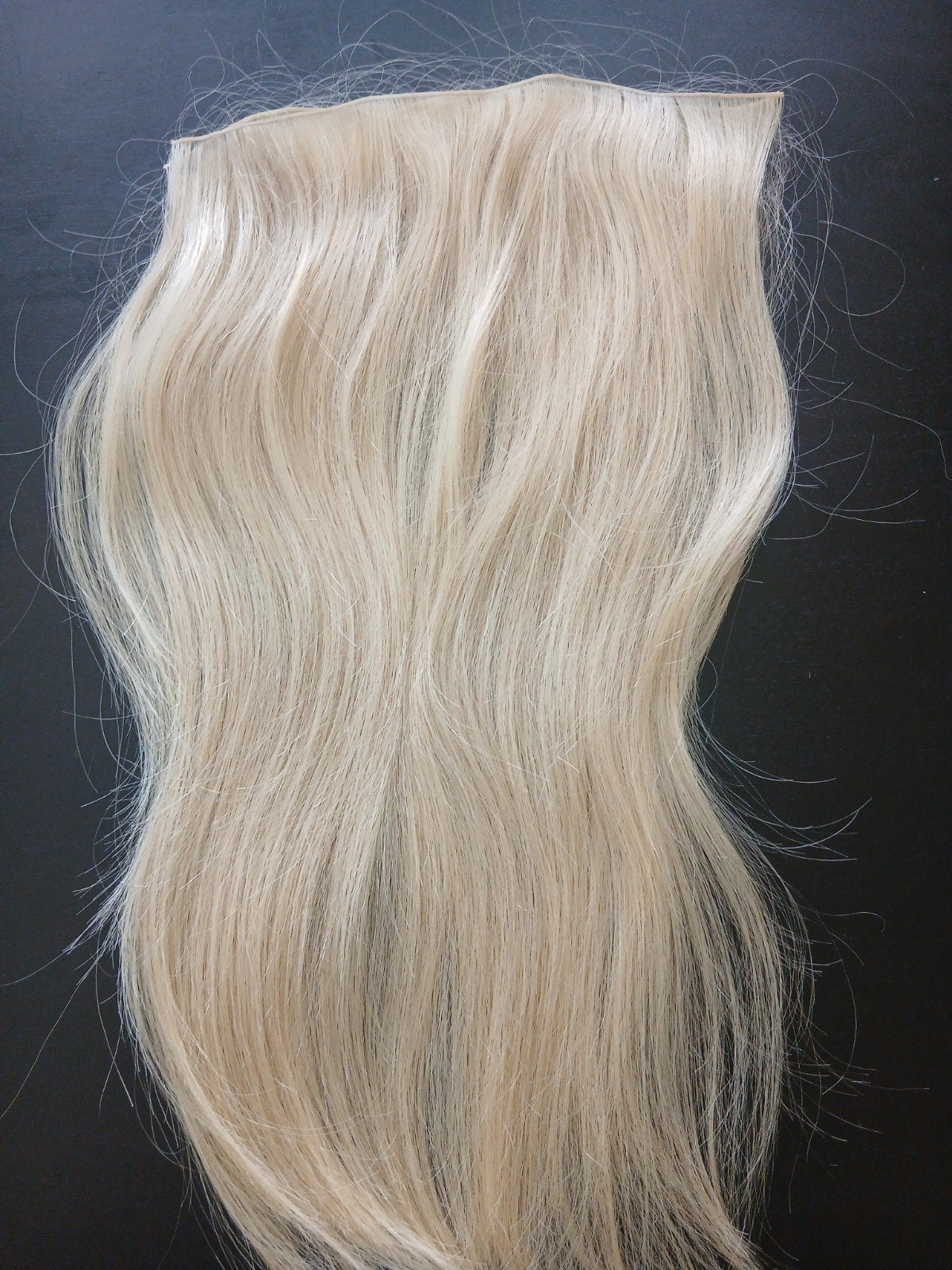 Genius weft weave Russisch haar 50 cm 100 gram lichtblond, Ophalen of Verzenden, Zo goed als nieuw, Pruik of Haarverlenging