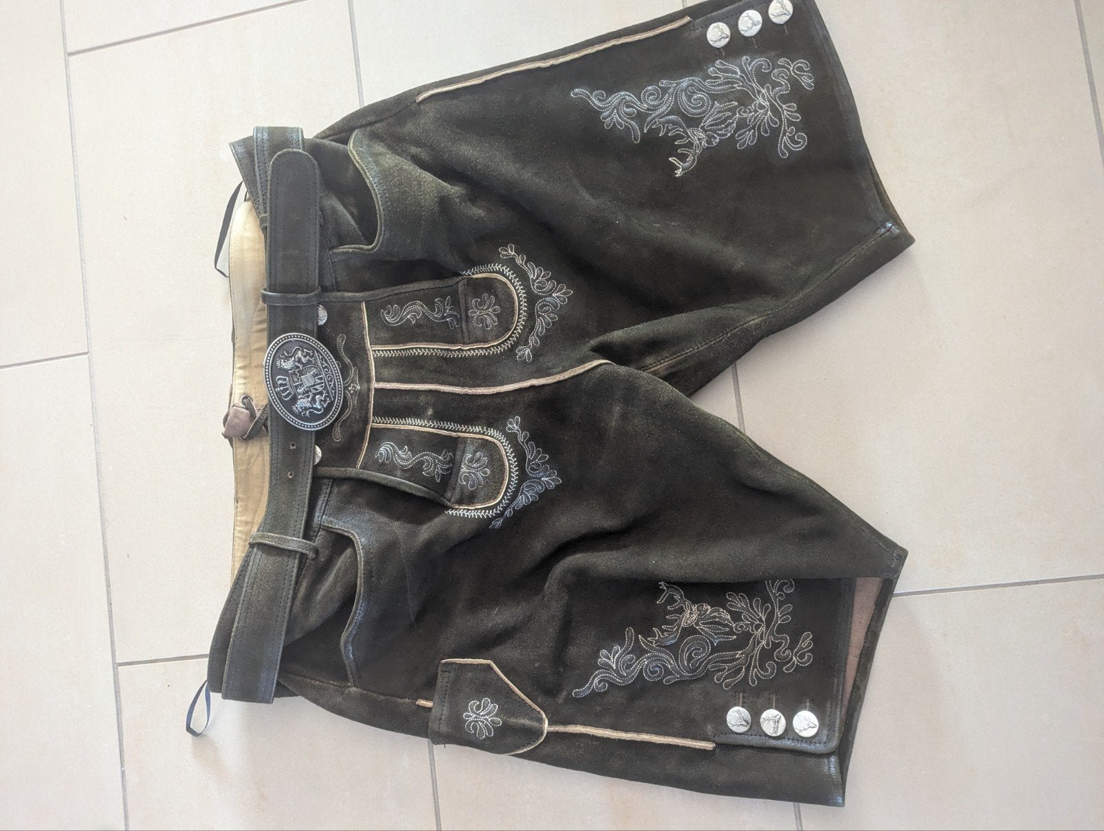 Traditionele Lederhose met Vest - Zo goed als nieuw, Ophalen, Bruin, Overige maten, Zo goed als nieuw