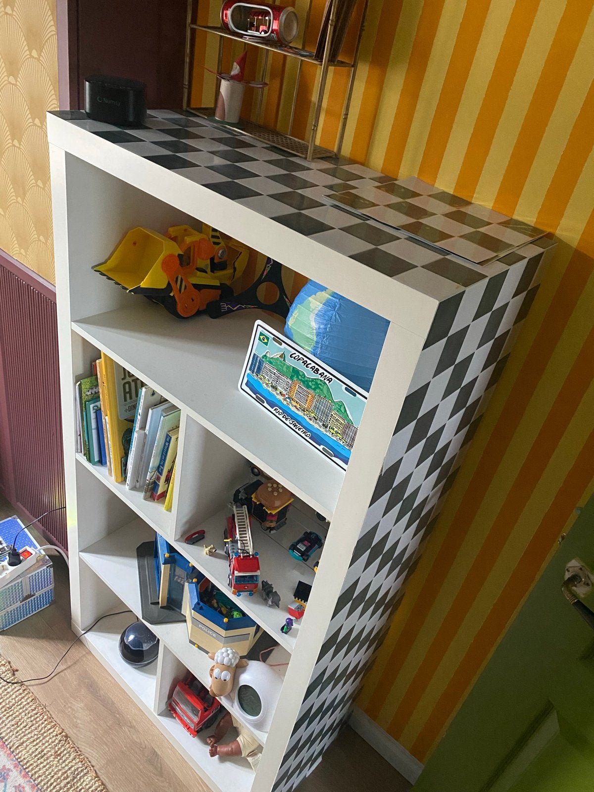 Ikea Kallax Kast met geblokte plak tegels, Ophalen, Gebruikt, Overige materialen, Met plank(en)