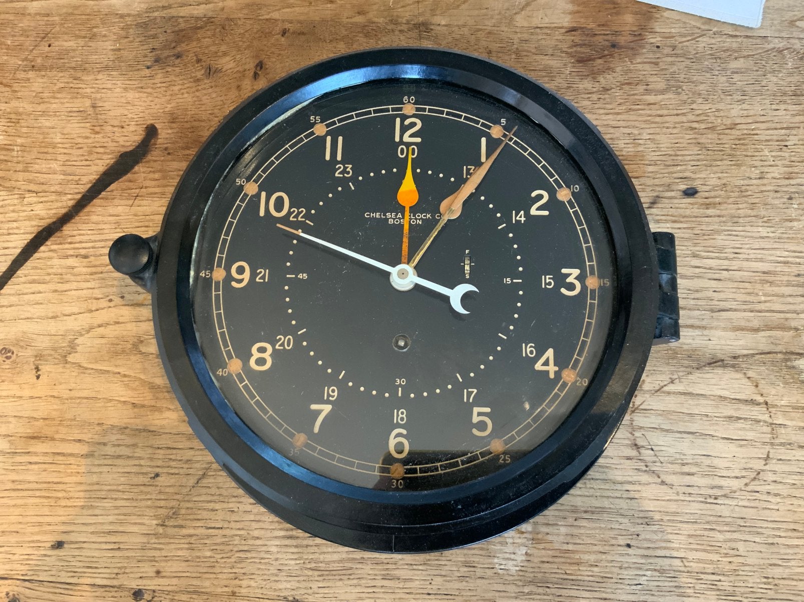 Marine Chelsea U.S. Navy 24-uurs GMT/Dual-Time Scheepsklok, Ophalen of Verzenden, Marine, Amerika