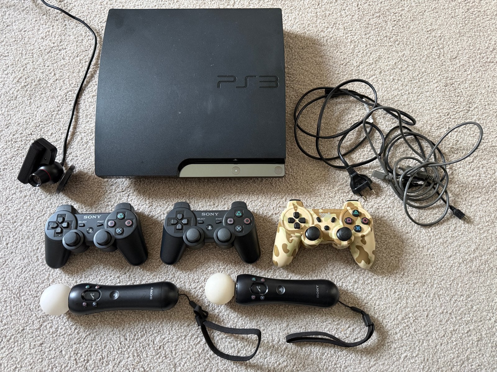 PlayStation 3 (iso) Slim met controllers en accessoires, Gebruikt, Ophalen of Verzenden, 120 GB, Met 3 controllers of meer