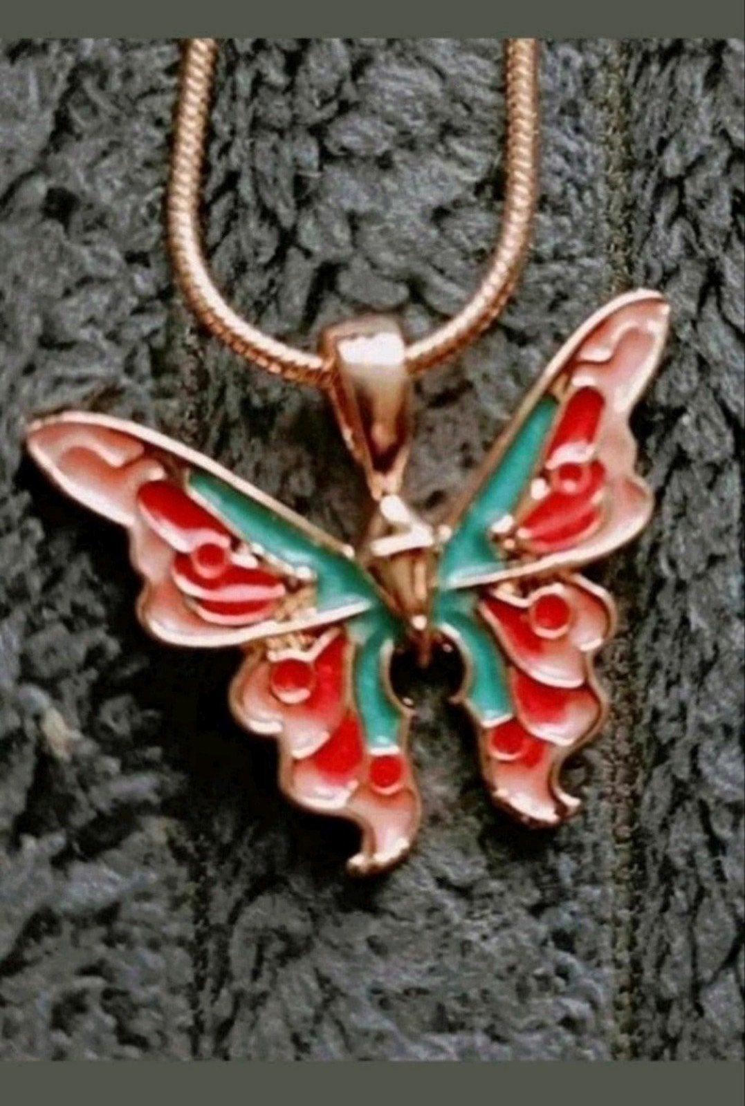 ketting grote vlinder, Verzenden, Nieuw, Goud, Met hanger