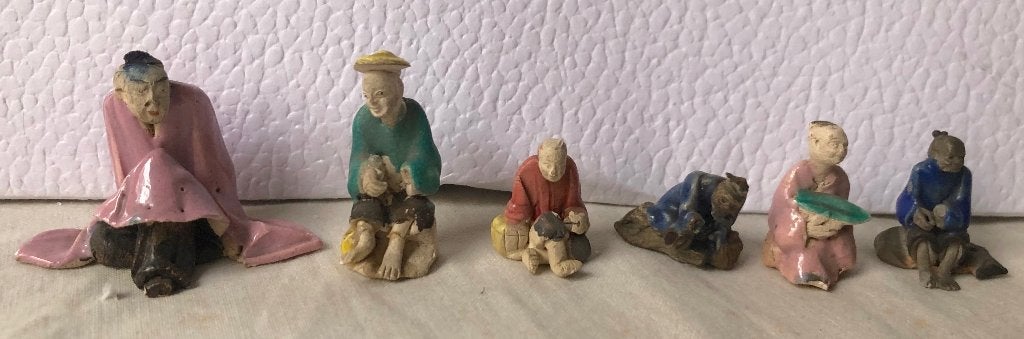 Miniature Chinese mudmen, Steen/keramiek, Handgemaakt, Ophalen of Verzenden, China