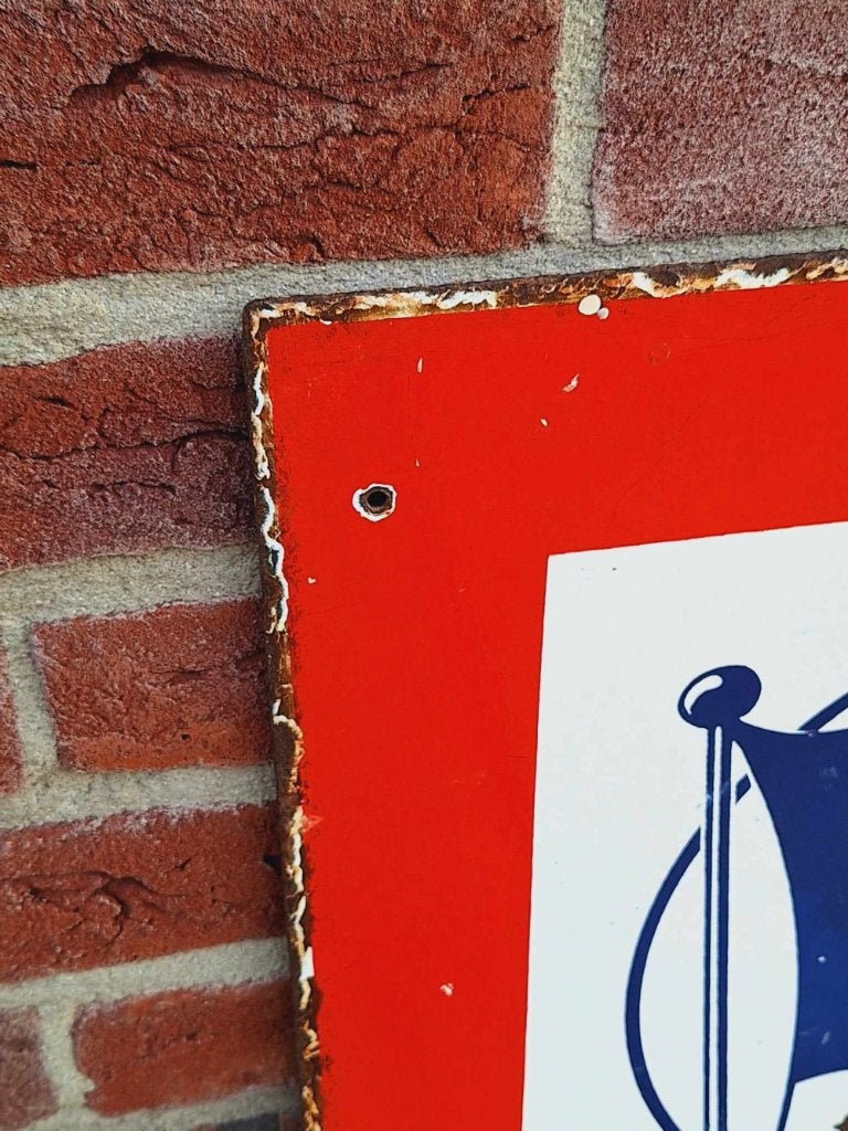 XXL dubbelzijdig emaille bord Star Leopold pils🍺, Verzamelen, Ophalen, Reclamebord, Gebruikt, .