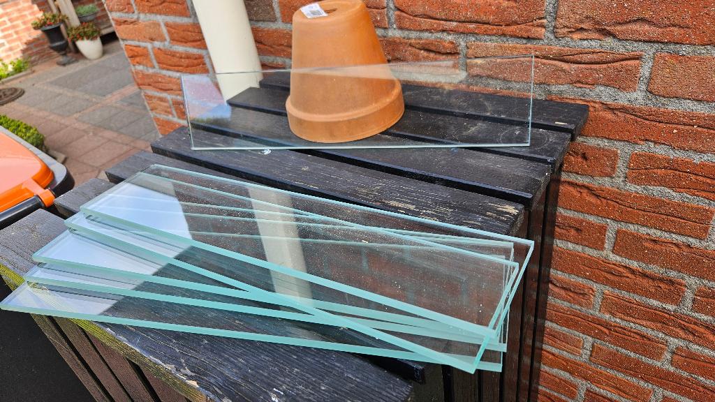 glasplaten, geslepen randen, keuken onderdelen, Zo goed als nieuw, Minder dan 100 cm, 25 tot 50 cm, 50 tot 100 cm