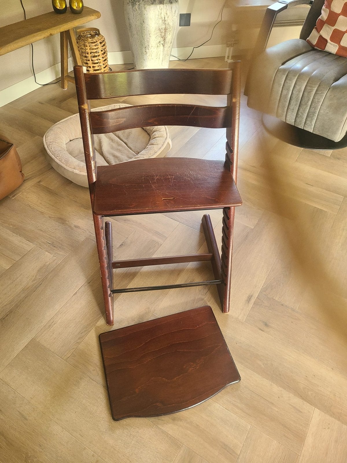 Stokke Tripp Trapp meegroeistoel met accessoires, Ophalen of Verzenden, Gebruikt, Meegroeistoel, Afneembaar eetblad
