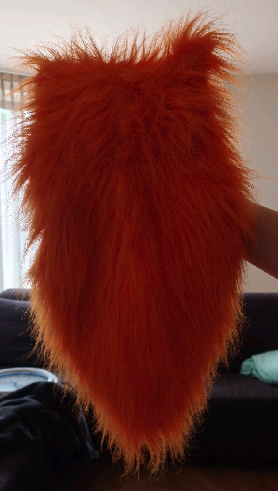 Oranje pluizige staart voor kostuum, Ophalen, Gebruikt, Accessoires