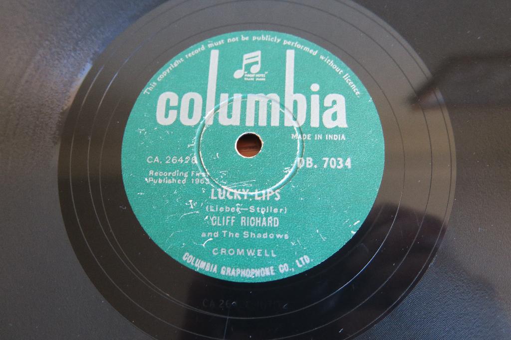 Cliff Richard Lucky lips 78rpm 78 toeren Seeburg Jukebox, Ophalen of Verzenden, 1960 - 1969, Gebruikt, 10 inch