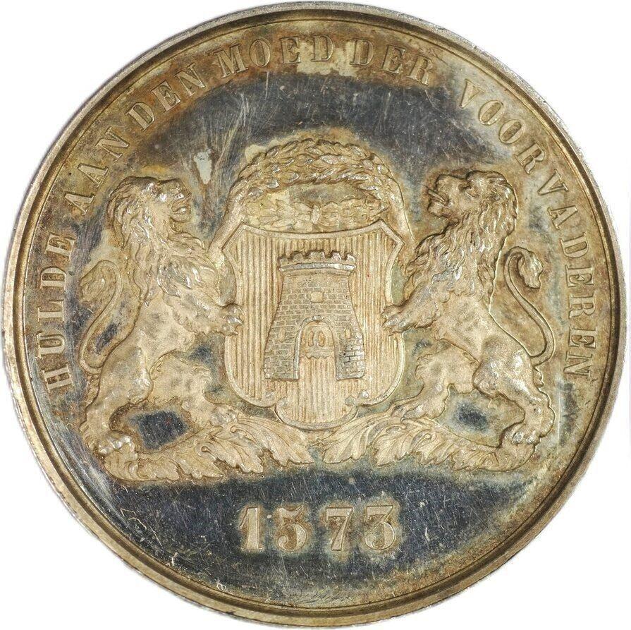 Penning Willem III Alkmaar 1873 Beleg 1573 Zilver - Zeldzaam, Ophalen of Verzenden, Zilver