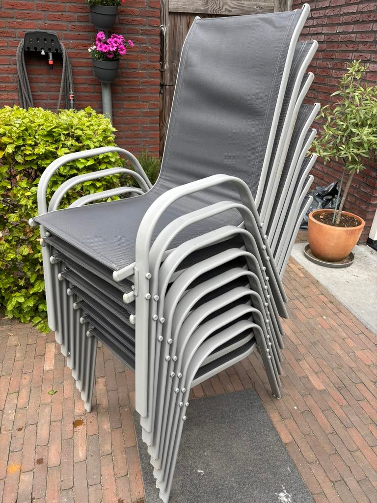 Tuintafel met 8 stoelen, Tuin en Terras, Ophalen, Eettafel, Aluminium, Tuinset