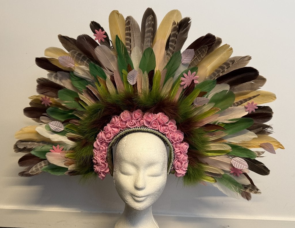 Tooi in Rio stijl, naturel + roze, Carnaval, Nieuw, Ophalen of Verzenden, Accessoires