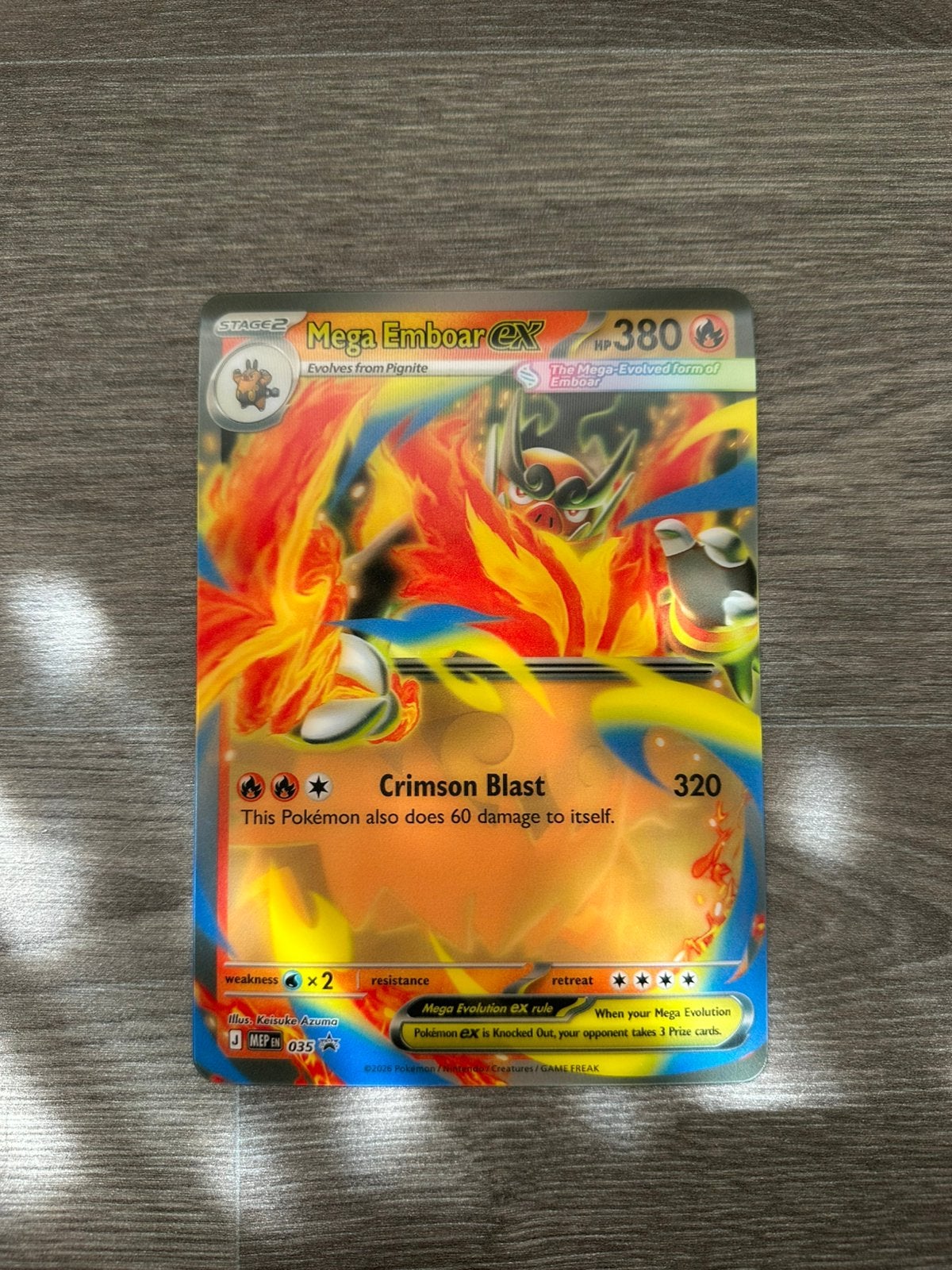 Mega Emboar EX Jumbo Kaart, Ophalen of Verzenden, Nieuw, Losse kaart, Foil