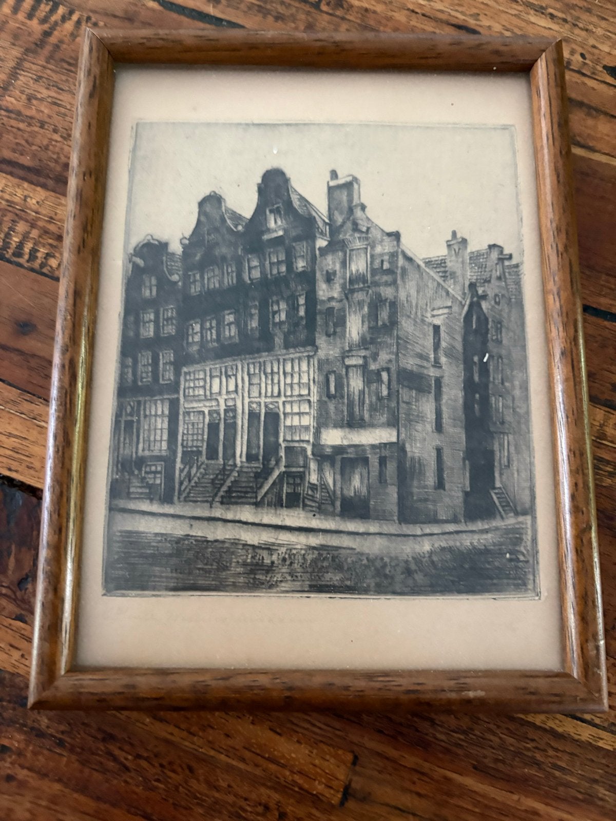 Ets Waterlooplein Amsterdam door Dirk Harting (1911), Ets, Stadsgezicht, 19 cm, Ophalen of Verzenden