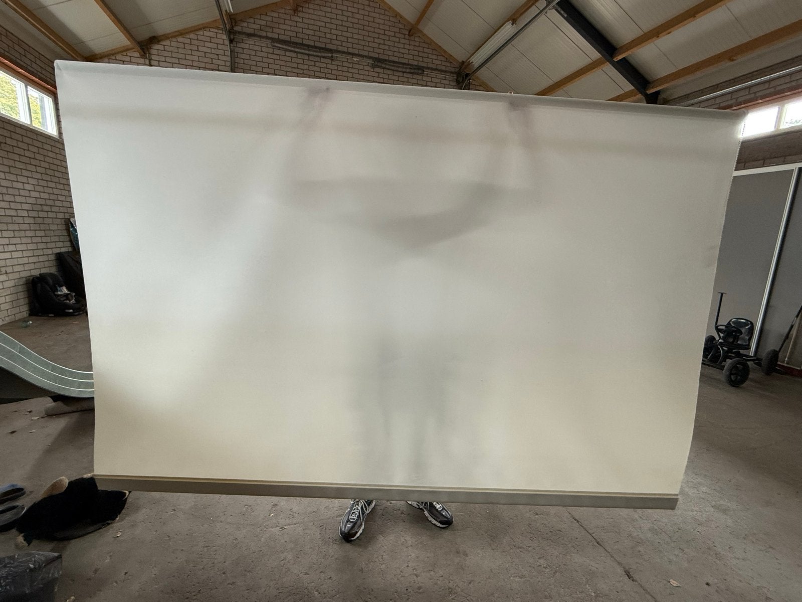 Rolgordijn - 163 cm lang, 242 cm breed, Gebruikt, 242 cm, 163 cm, Rolgordijn