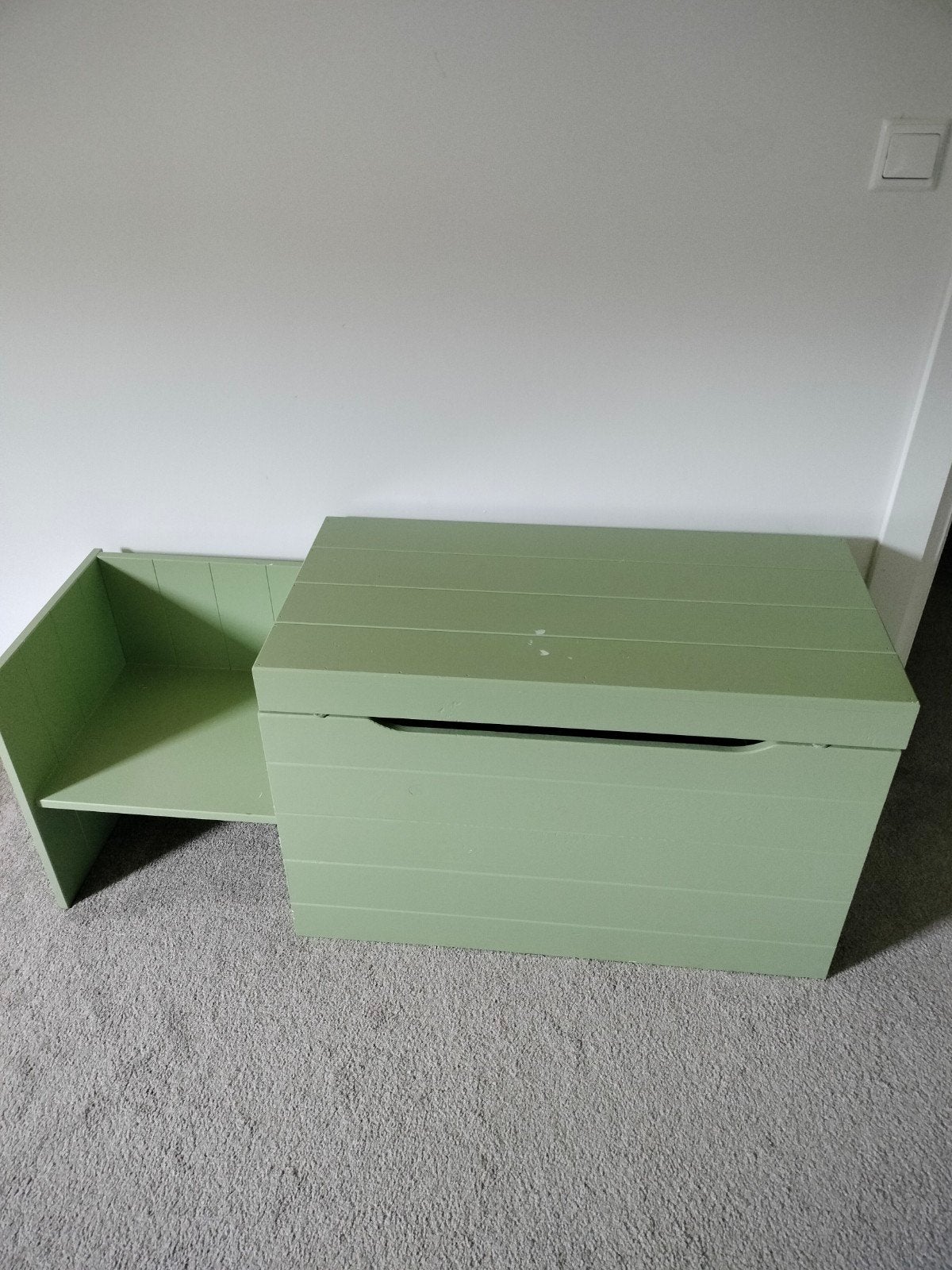 Grote speelgoedkist met zitje - Groen, Ophalen, Gebruikt, Jongen of Meisje