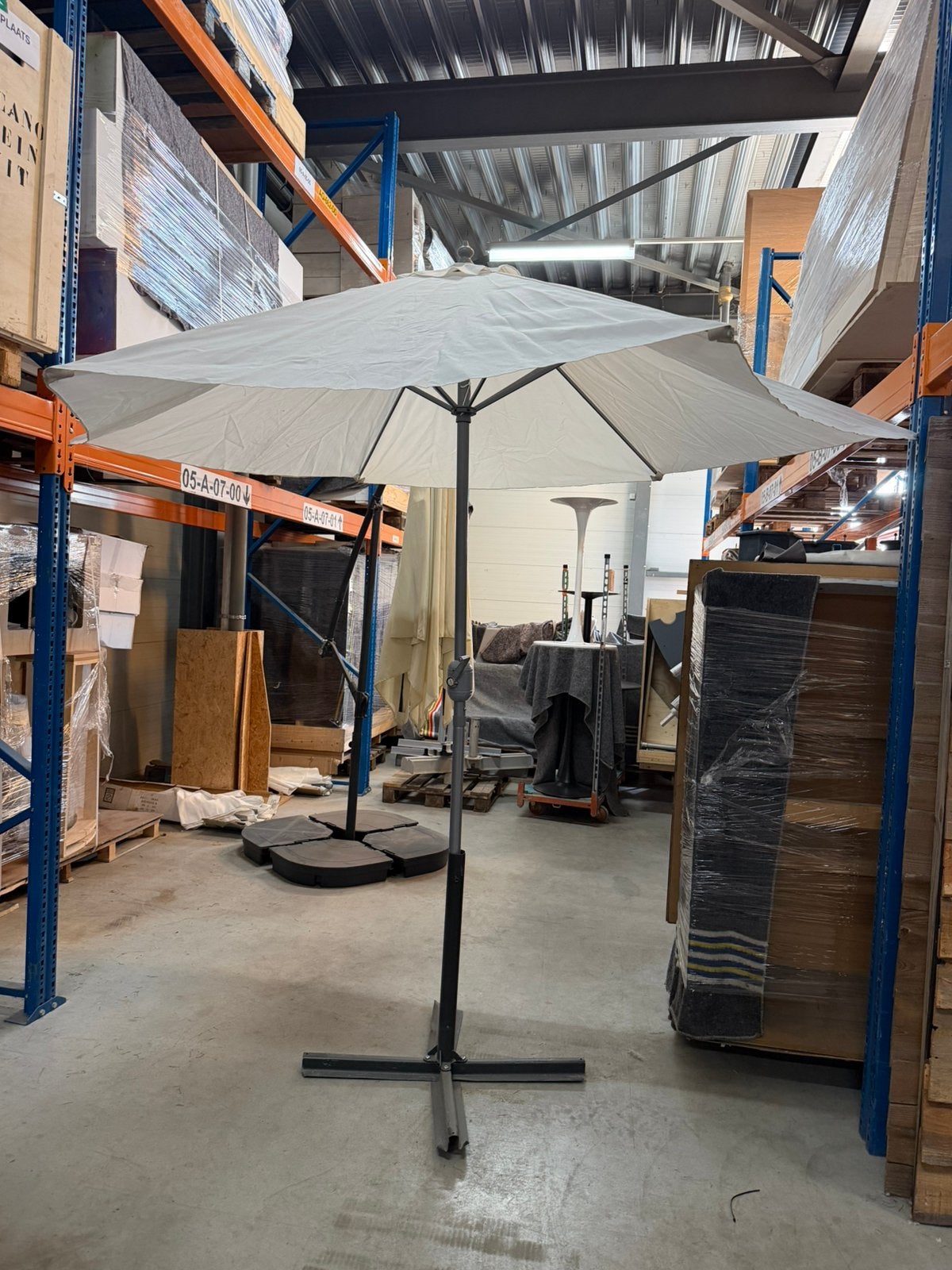 Parasol wit 270cm hexagon, Ophalen, Zo goed als nieuw, 2 tot 3 meter, Stokparasol